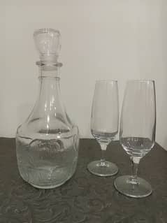 two sets jag and glass for sale