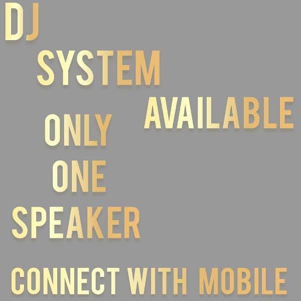 dj system available only one speaker ha 0