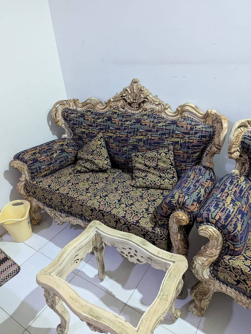 7 seater sofa set wooden chinoti with 3 table 3