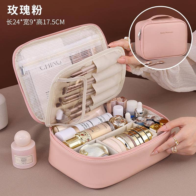 Split cosmetic bag large capacity 1