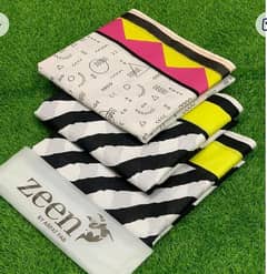 3 Pcs Women's Unstitched Digital Print Suit