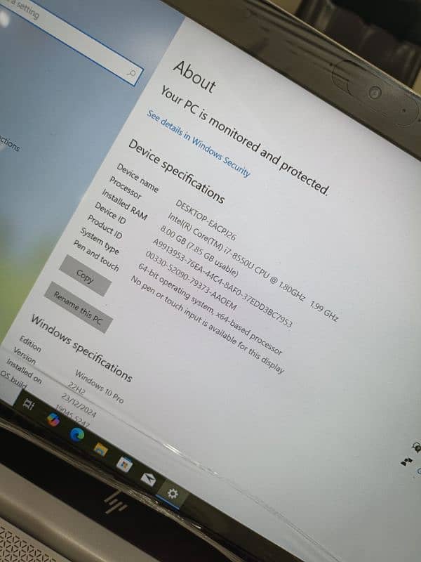 Hp Elitebook 840 g5 core i7 8th gen quadcore 8mb cache 14 1080 ips 10
