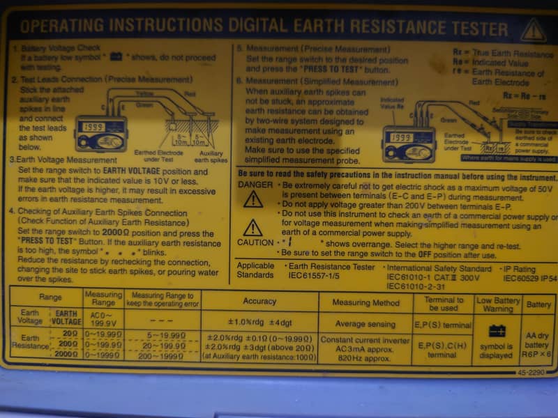Kyoritsu 4105A earth tester 5