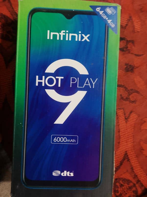 Infinix Hot 9 play 4GB RAM 64GB ROM with box and original charger 4