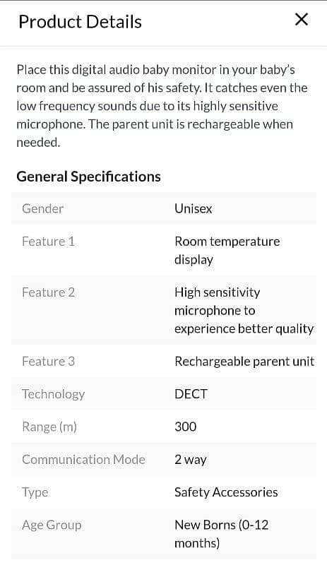 Motorola digital audio baby monitor 8