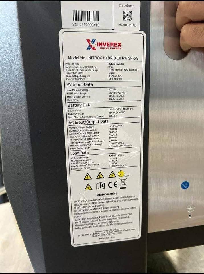 Nitrox 10kw hybrid inverter/inverter with battery support/sp-5g Solar 3