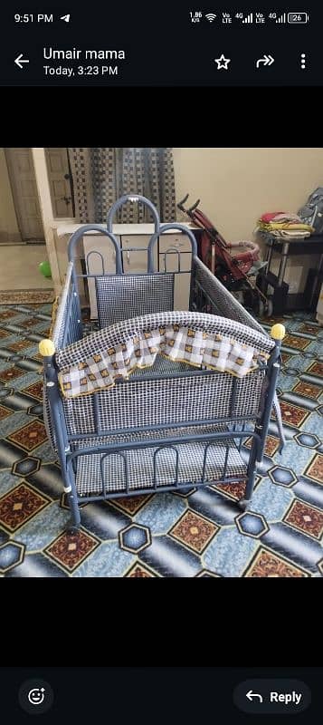 Kids caddler swing and wheeler cot. 3 in 1 15