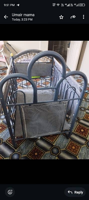 Kids caddler swing and wheeler cot. 3 in 1 16