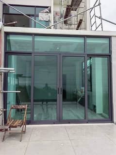 aluminium window glass stairs terrace openable door aluminum partition
