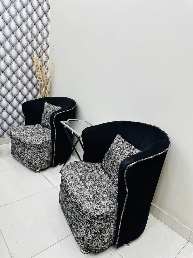 2 Sofas with 1 Plastic Table Free 2