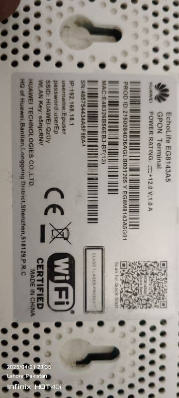 Echolife EG8143A5 Gpon for sale03006470793 2