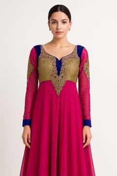 3 piece shocking pink frock