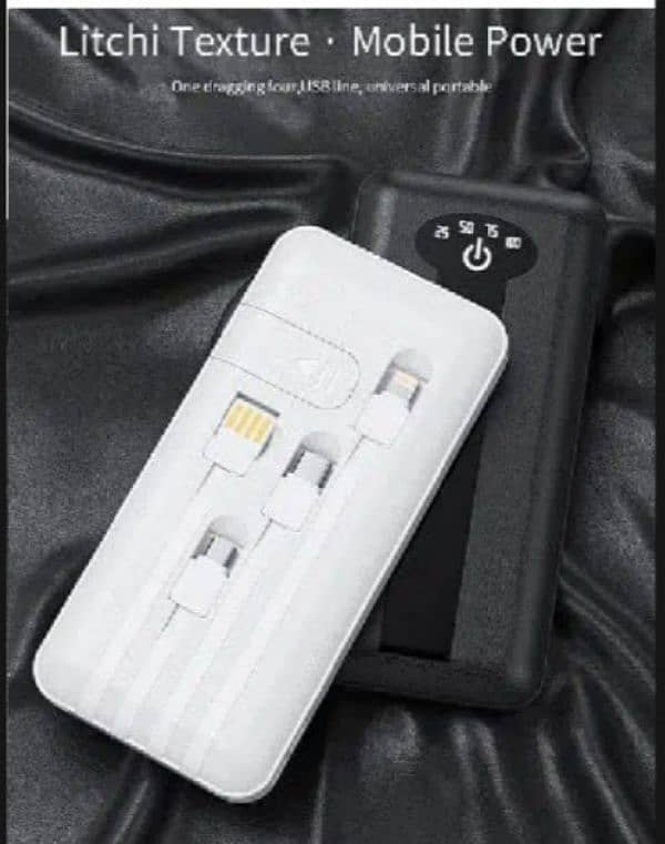 10000mah Powerbank with 4 in 1 Built in Cable 5V 2A Powerbank 4