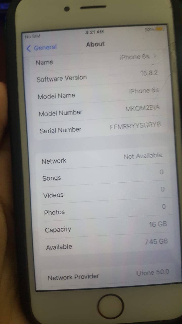 PUBG iPhone 6S & All Apps Working PTA Approved, 100% Battery Health 6