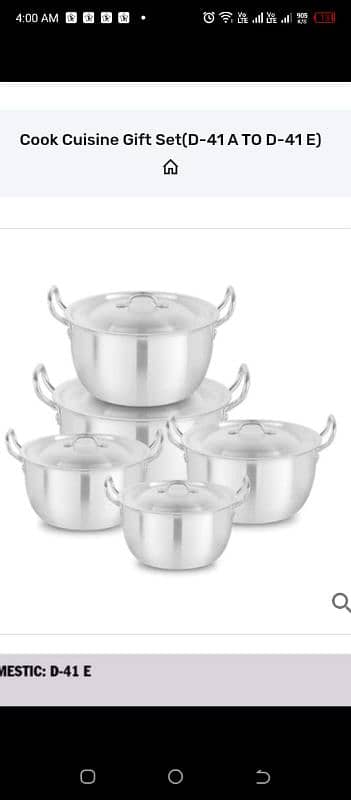 All type of crockery set available  Stainless steel Non-stick. 12