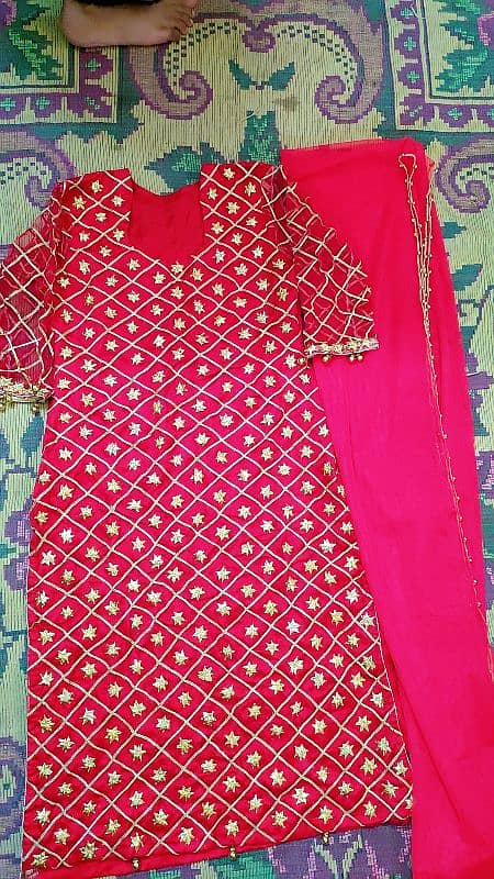 two piece dress net Dupatta net shirt 0