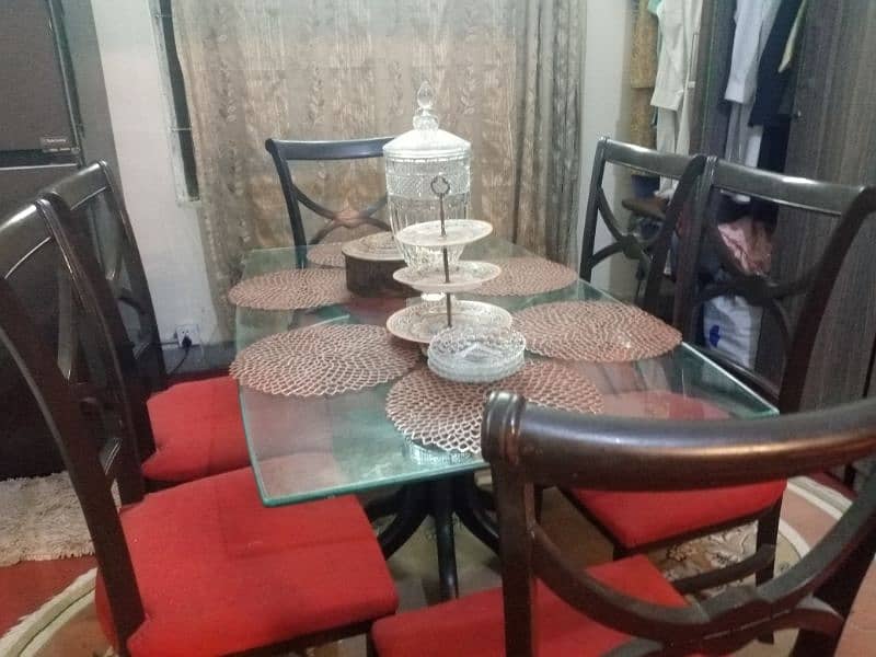 solid sheesham wood dining table with 6 chairs 0