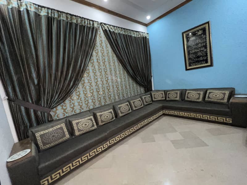 L shaped sofa 10 seter sofa ha molty foam ki gadi lagi ha 0