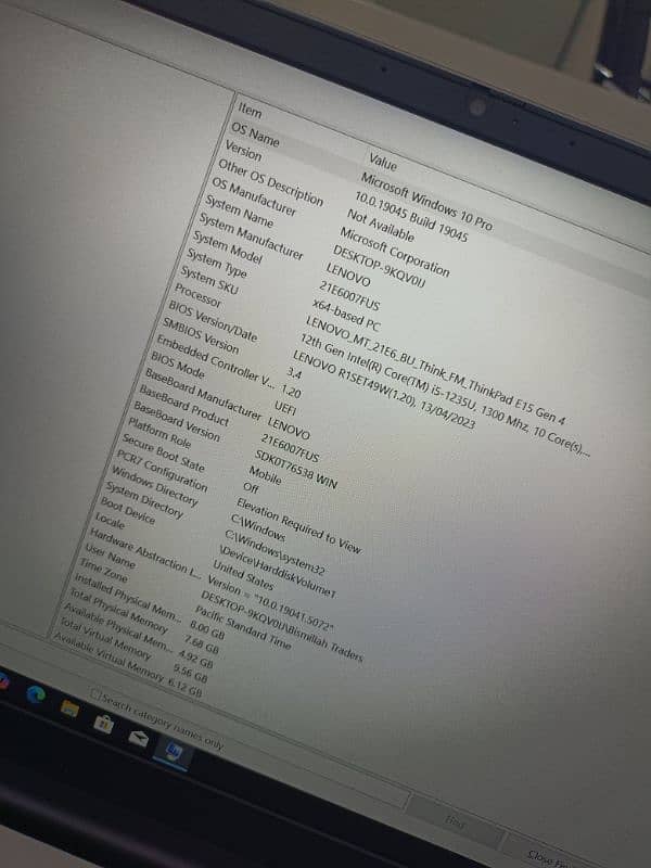 Lenovo Thinkpad E15 Gen 4 core i5 12th gen 10 cores 15.6 1080p ips Num 10