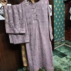 chiffon embroidered 3pc dress