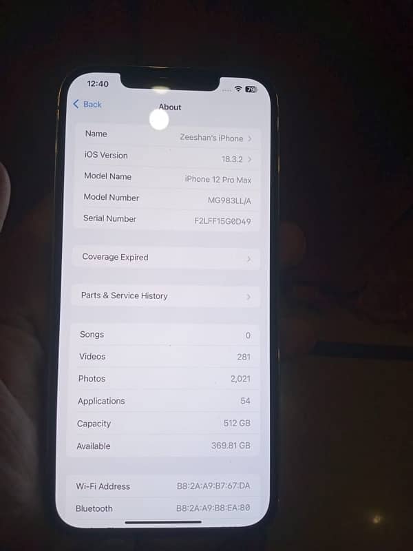 I phone 12 pro max non pta 5