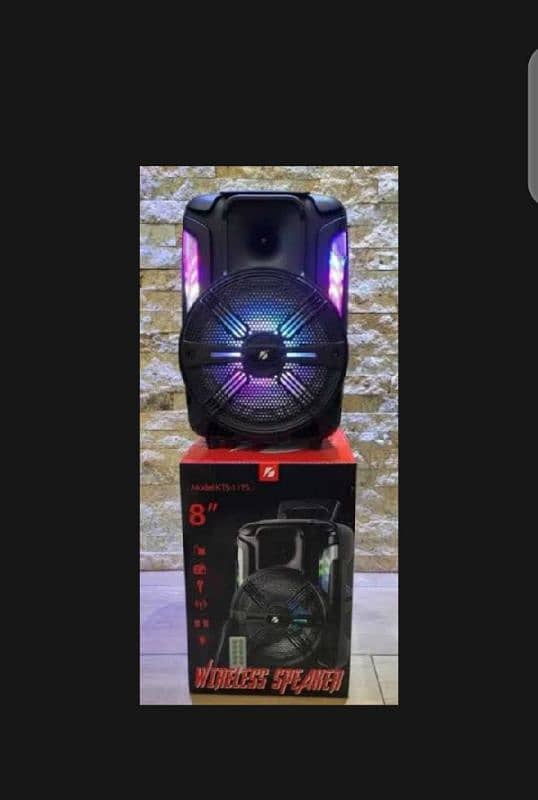 New Ks 1175 Portable speaker Bluetooth wireless  8 inch with free mic 0
