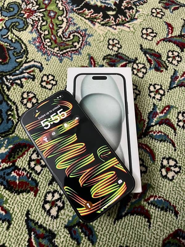 Iphone 15 new with box 10/10 100 health waterproof 3