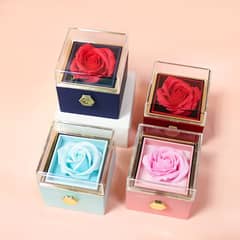 Jewllery nd ring box rotating flower gift box
