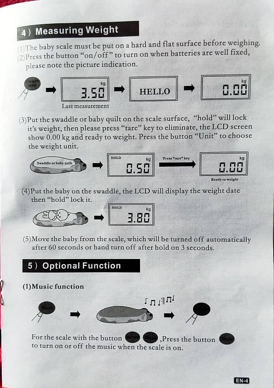 Baby scale set weight 4