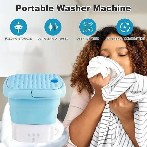 Portable mini washing machine -1 Pc Foldable 30W cleaning solution 3