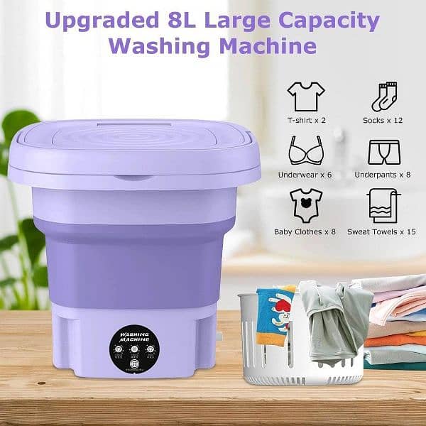 Portable mini washing machine -1 Pc Foldable 30W cleaning solution 4