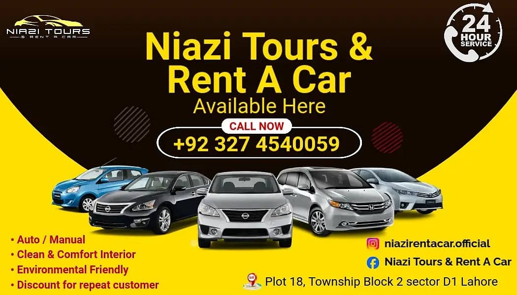 Self Rent a car service Lahore to all Pakistan | One way drop Service 7