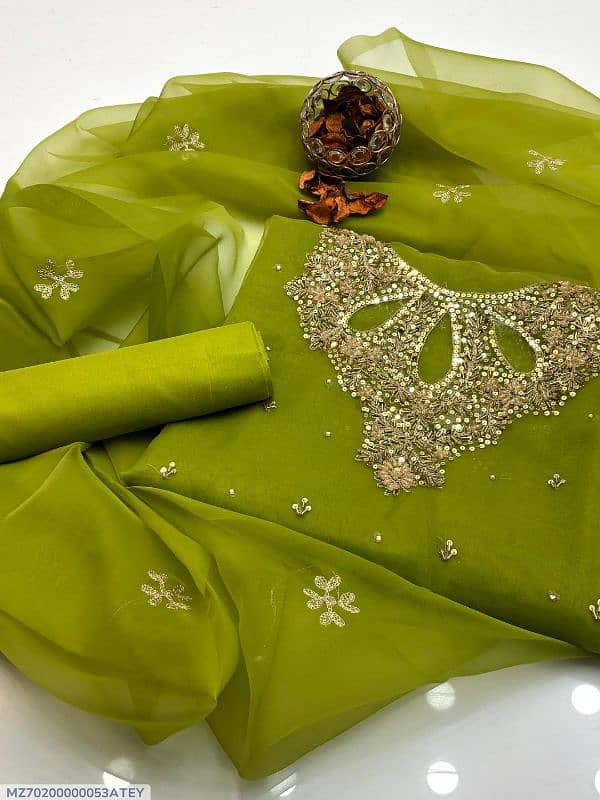 organza fabric unstitched suit 1