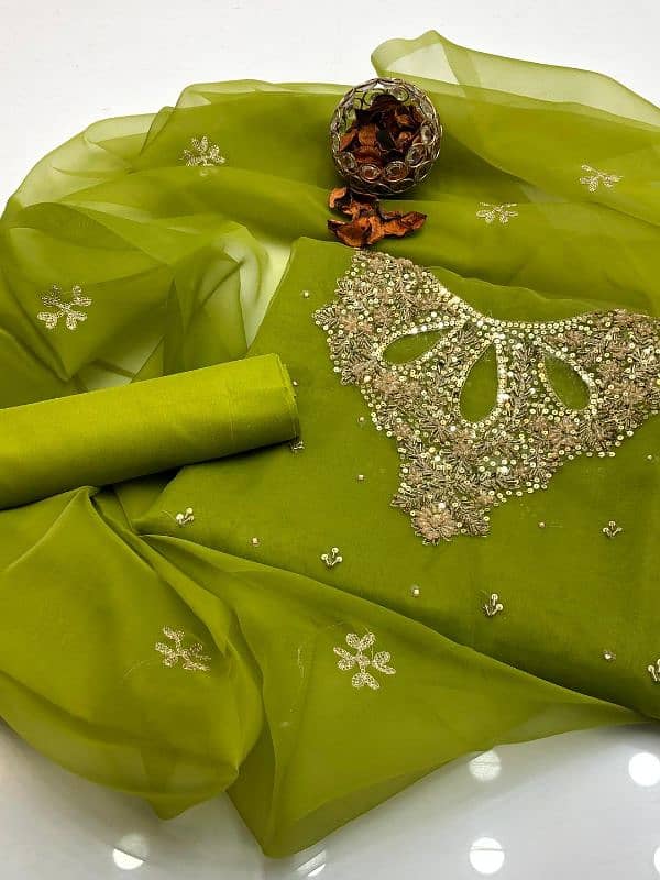 organza fabric unstitched suit 2