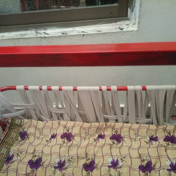 Baby Cradle Jhula with Cotton Ropes and Iron Frame – 1