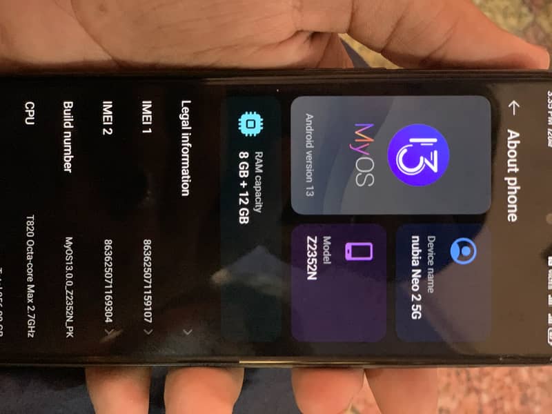 Nubia 8+12 / 256 53000 pta proved 1