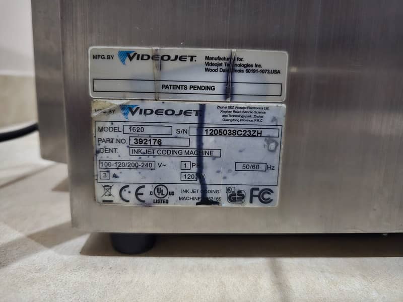Videojet 1620 CIJ Printer Used for a few months only. 1
