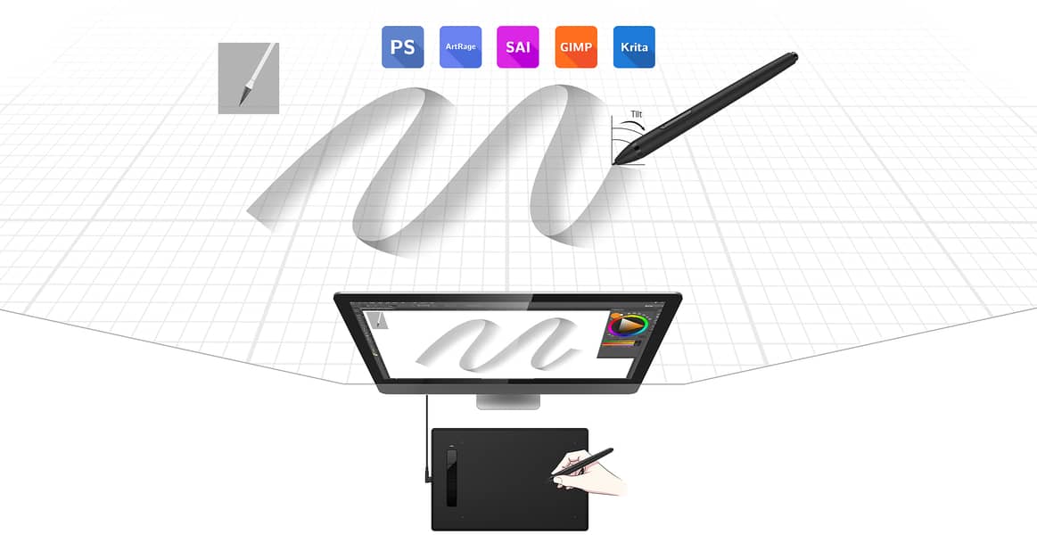 XPPen Star G960S Graphics Drawing Tablet 9 x 6 4