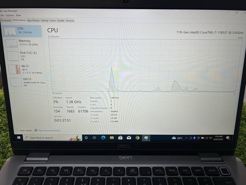 Dell Latitude 5320 core i7 11th Gen 16gb ram 256gb NVMe 13.3 display 8
