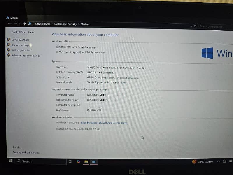 Dell Latitude 7480 i5 6th generation. 8GB Ram, 256. 5