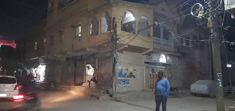 3 Side Corner 500 Yard House + Shops For Sale Sadaat Colony Shahfaisal Colony 0