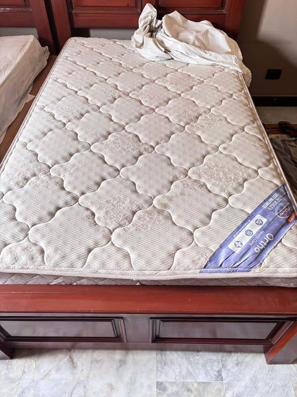 pure wooden 2 single beds with mattresses 2