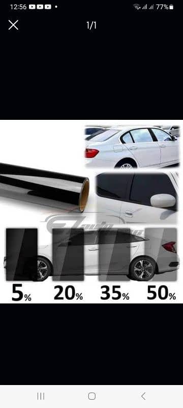 black paper Solar control Window Tint 0