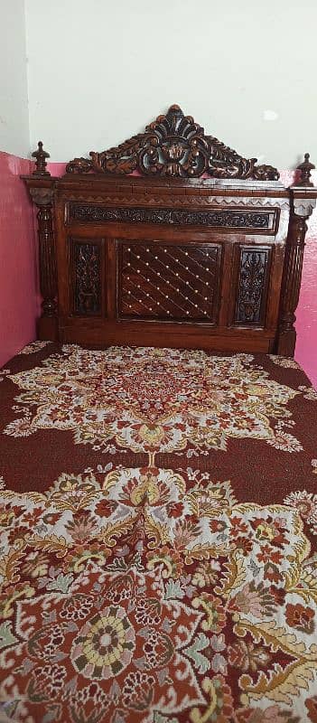 2 single bed pure sheesham wood with medicated mattress 2