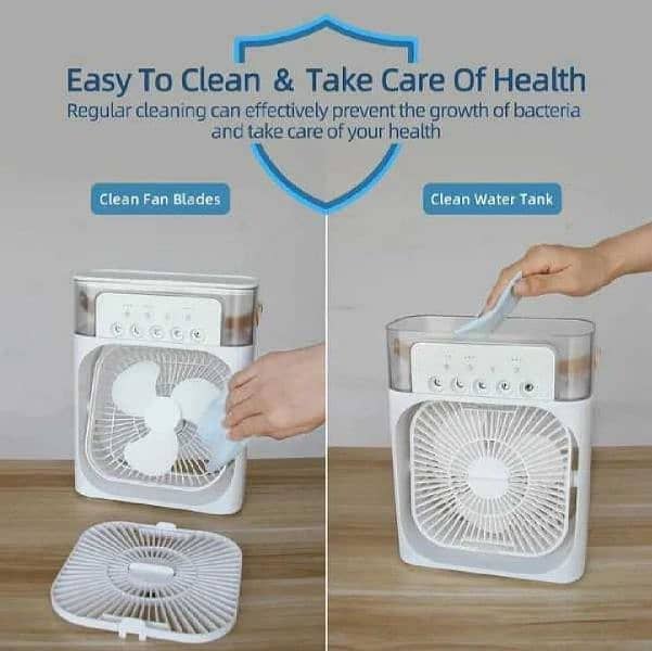 Mini Air Conditioner - 1 Pc Portable Fan with 3 Fan Speeds and 60°ad 3