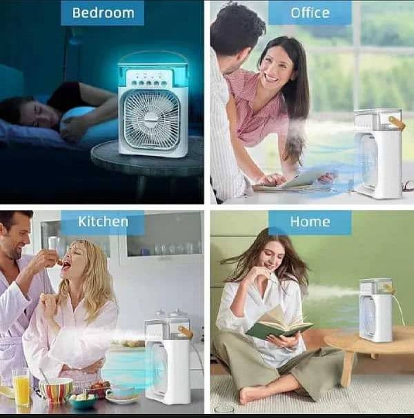 Mini Air Conditioner - 1 Pc Portable Fan with 3 Fan Speeds and 60°ad 6