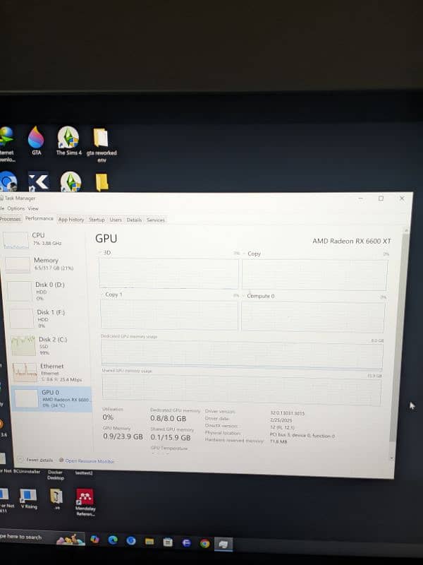 core i7 12700k, amd 6600xt rog strix gpu 7