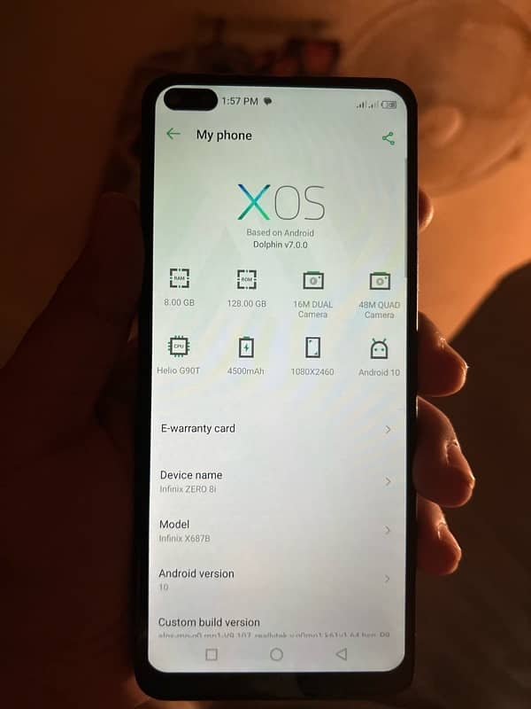 infinix zero 8i  8/128 10