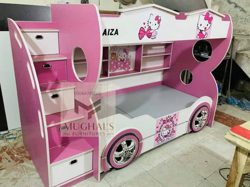 Bunk bed | Kid wooden bunker bed | Baby bed | Double bed | Triple bed 7