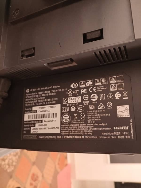 HP Z27 4K Monitor 27 Inch Type C IPS 5